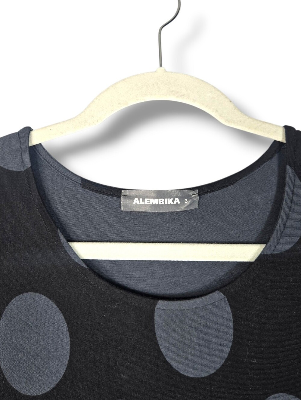 Alembika Dot Hi Lo Black Grey Tunic Top Size 3 10 / 12 - Picture 15 of 16